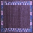 thumbnail image 1 of Ahgly Company Machine Washable Indoor Square Abstract Blue Contemporary Area Rugs, 3' Square, 1 of 4