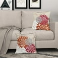 thumbnail image 3 of Orange Burgundy Red Pillow Covers 20x20 Dahlia Flower White Gray Elegant Colored Throw Pillows Farmhouse Outdoor Decor for Home Living Room Sofa Bed Modern Floral Linen Square Cushion Case, Set of 2, 3 of 6