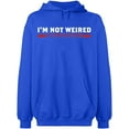 thumbnail image 2 of OXI Hoodie Sweatshirt - I'm Not Weired, Basic Casual Hoodie for Men's and Women Fleece Hoodie Long Sleeve - Royal Blue Small, 2 of 3