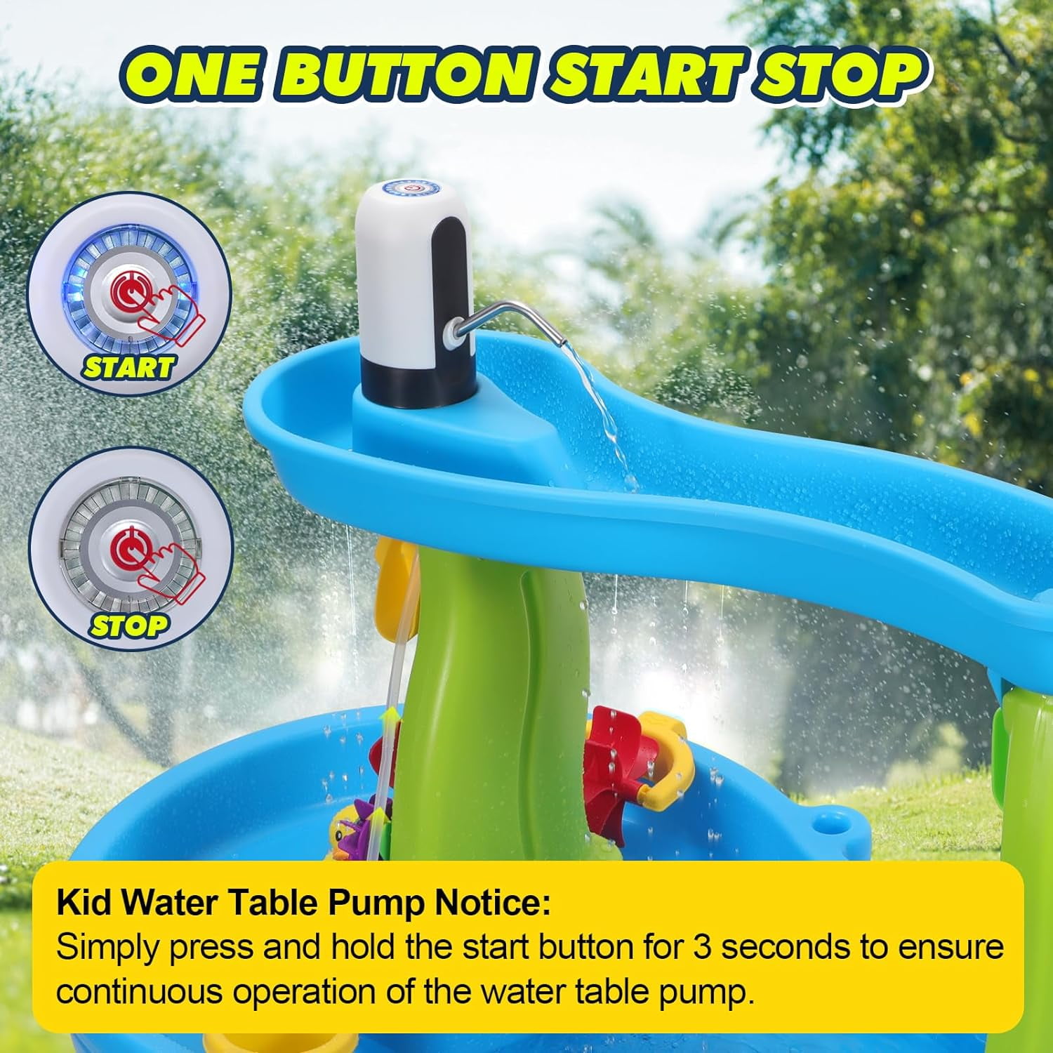 Water Table Pump,Kids Water Pump for Water Table,Water Table Accessories Small Cordless Water Pump for Water Table Fun Summer Outdoor Activities
