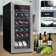 thumbnail image 4 of NutriChef 18 Bottle Dual Zone Cooler for Wines Chiller, Freestanding Compact Countertop Mini Fridge, 4 of 9