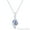 Solid Blue Bead #2, variant on Evil Eye Glass Bead Charm & Chain Necklace in .925 Sterling Silver