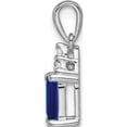 thumbnail image 2 of 14K White Gold Emerald-Shape Sapphire And Diamond Pendant (Width 5) (Length 16.9) - Jbsp, 2 of 5