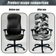 thumbnail image 4 of Renewold Camo Grey Black Office Chair Cover Stretchable Desk Chair Slipcover with Elastic Bottom Removable Anti dust Office Computer Chair Cover for Office Chair, S, 4 of 7