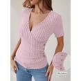 thumbnail image 5 of ANRABESS Womens Tops Short Sleeve V Neck Sexy Ribbed Knit Slim Fit Lightweight Sweater 2026 Summer Dressy Casual T-Shirts Large, 5 of 7