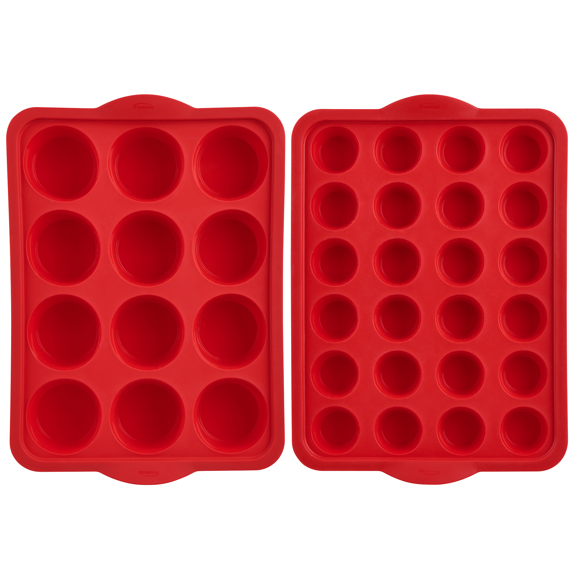 Trudeau Silicone Muffin Pans, Red, Set of 2 - 12 Ct Muffin  24 Ct Mini  Muffin - Walmart.com