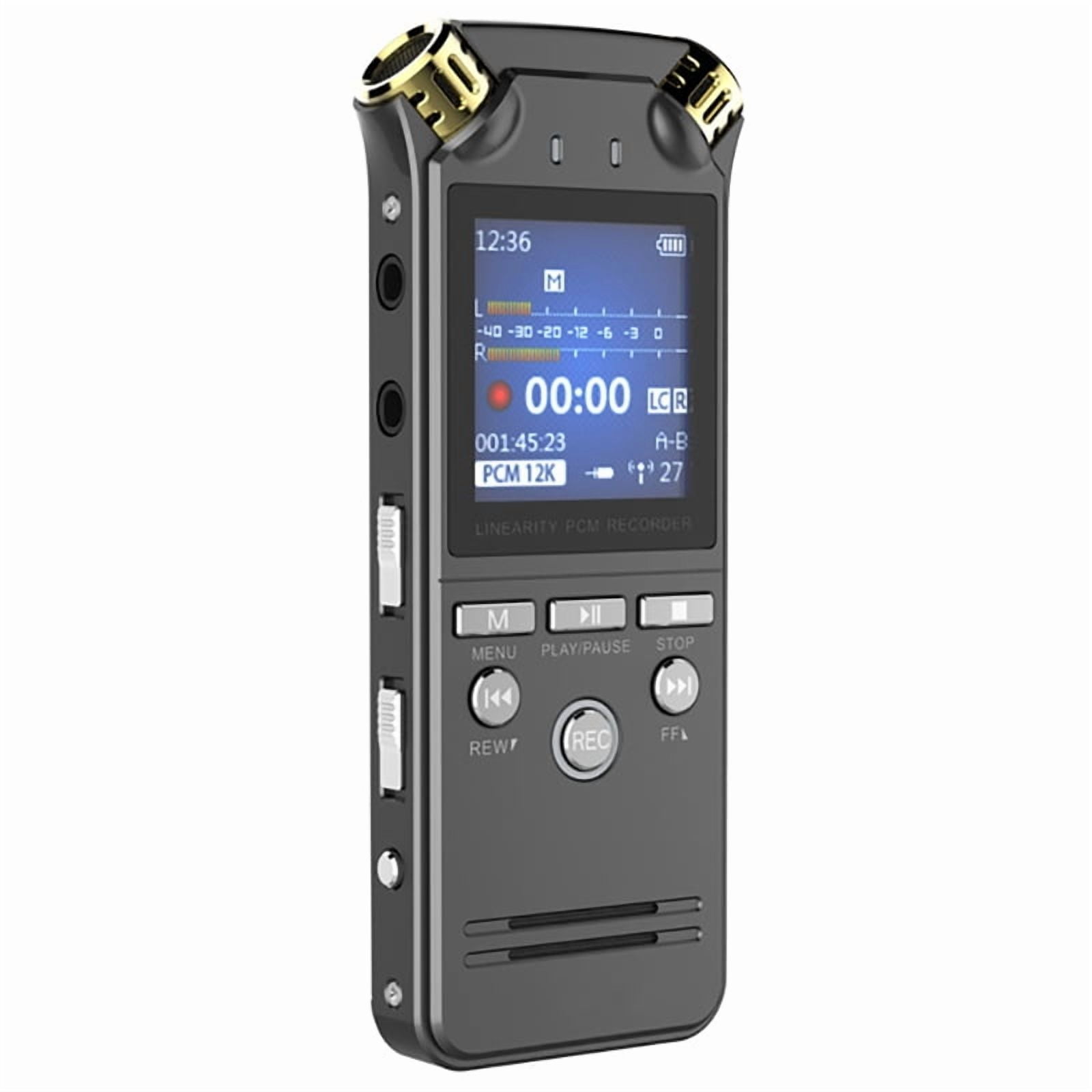 Shmci D50 64GB Professional Mini High Quality PCM Dictaphone Voice-Activated Digital Audio Voice Recorder 9216Kbps Dual Microphones Denoise Variable Speed Music Play Sound Recording