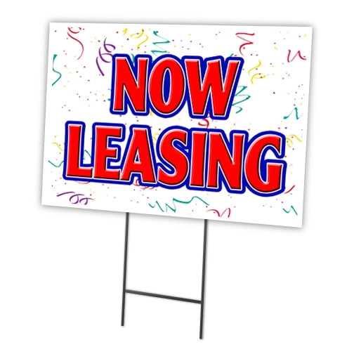 Now Leasing 24" x 36" Yard Sign & Stake | Advertise Your Business | Stake Included Image On Front Only | Made in The USA