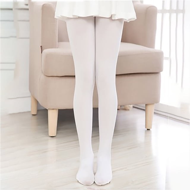 DPTALR Kids Thin Dance Performance Pantyhose, Solid Color, Large