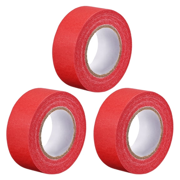 Uxcell 3Pcs 25mm 1 inch Wide 20m 21 Yards Masking Tape Painters Tape Rolls Red