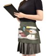thumbnail image 2 of Yayeee Waist Apron with Pockets for Cooking Waterproof Half Server Aprons, Gray Cute Snowmen, 2 of 7