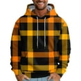 thumbnail image 2 of Men's Loose Fit Plaid Print Hoodie, Casual Long Sleeve Pullover Sweatshirt, Cozy Fleece Streetwear for Fall Winter, Christmas Holiday, Lounge and Casual Wear,Dark Purple,6XL, 2 of 5