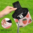 thumbnail image 4 of Haosy Strawberry Leaves Fower Golf Mallet Putter Cover Strong Magnetic Leather Golf Club Headcover Closure, 4 of 7