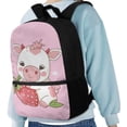 thumbnail image 4 of KUIFORTI Cow Print Backpack For Girls 6-8 Years Old Strawberry School Backpack Pink Big Capacity Bookbags with Adjustable Straps School Shoulder Bag, 4 of 6