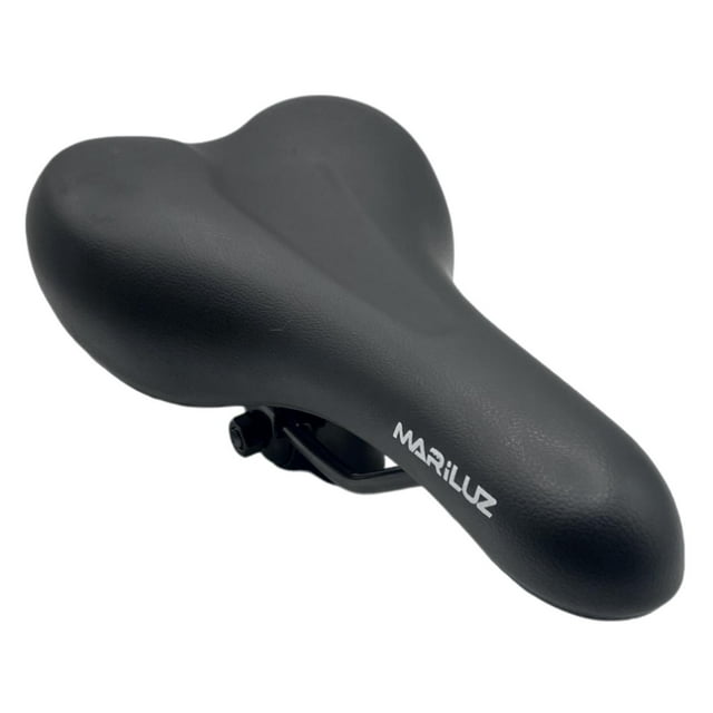 Asiento Sillin Ergonómico Mariluz Cojin Comodo para Bicicleta Negro 27x15 cm