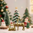 thumbnail image 5 of 2 Pcs Christmas Reindeer Decor Small Metal Standing Sitting Deer Figurine Mini Reindeer Christmas Table Decoration for Home Indoor Xmas Holiday Small Statue Rustic Table Decor, 5 of 6