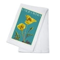 thumbnail image 1 of California, Poppy, Letterpress (100% Cotton Tea Towel, Decorative Hand Towel, Kitchen and Home), 1 of 3
