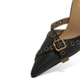 thumbnail image 2 of XYD Women Crossover Strap Grommets Mules Stiletto High Heel Pointed Closed Toe Slip On Sandals Daily Dress Shoes Size 11.5 Black, 2 of 4