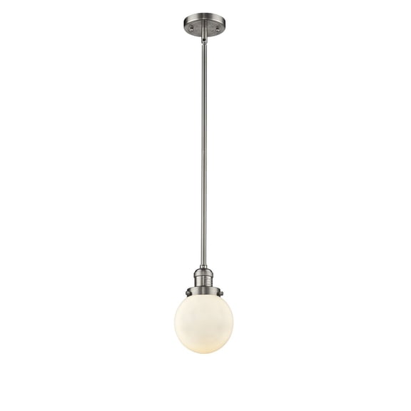 Innovations 1-LT LED Beacon 6" Mini Pendant - Brushed Satin Nickel - 201S-SN-G201-6-LED