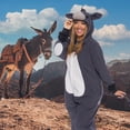 thumbnail image 2 of Adult Unisex Donkey Pajamas - Plush One Piece Animal Costume - Comfortable Jumpsuit by FUNZIEZ! (Large), 2 of 6