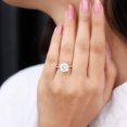 thumbnail image 5 of Moissanite Solitaire Engagement Ring (8 mm Cushion Cut Moissanite, 3.25 CT, D-VS1 Quality), 14K Yellow Gold, US 5.25, 5 of 7