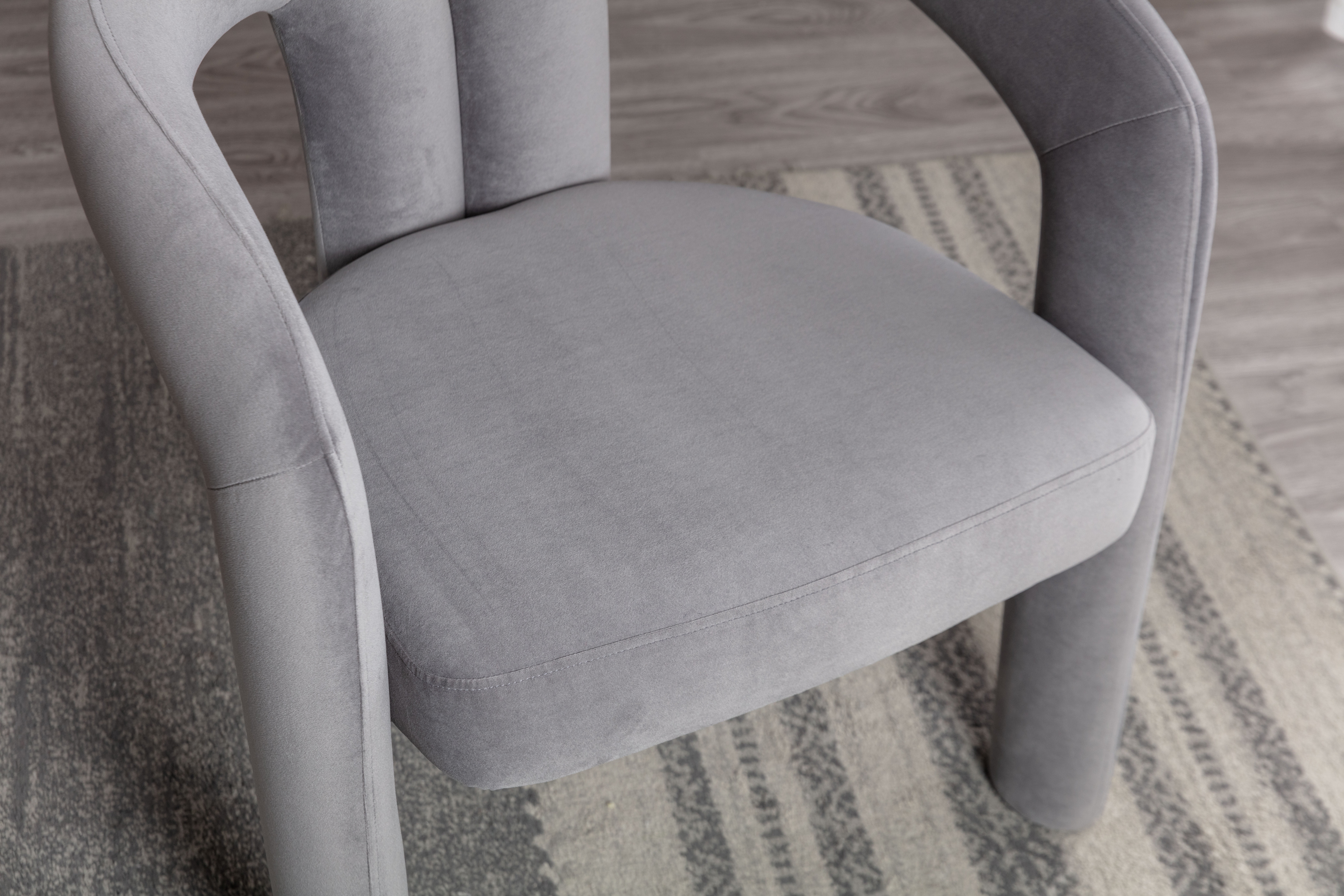 MAYEERTY Contemporary Designed Velvet Fabric Upholstered Accent/Dining Chair /Barrel Side Chairs Kitchen Armchair for Living Room set of 2 (Gray Velvet)
