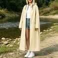thumbnail image 4 of Women’s Long Length Heavy Duty Rain Coat Hooded Waterproof Raincoat for Outdoor Use, Wind Resistant Full Length Rain Jacket Loose Fit Adults Poncho Yellow, 4 of 6