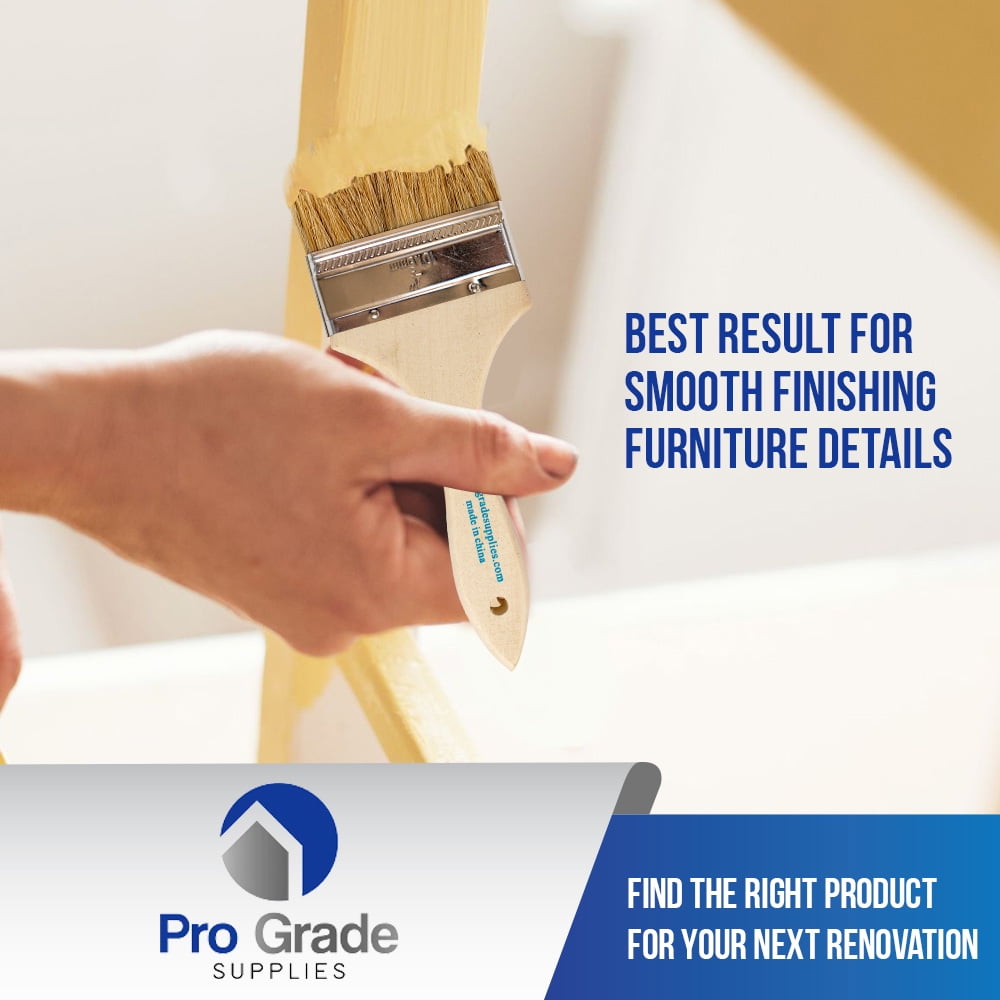 Pro Grade Chip Brush, 4 inch Professional Paint Brushes, 24 Pack, Natural China Bristle Paintbrush Set