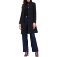thumbnail image 2 of INSPIRE CHIC Stand Collar for Women  Mid-Long Button-Down Winter Overcoat XS Black, 2 of 6