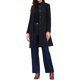 thumbnail image 2 of Abrigo de invierno de botón largo para mujer, color negro, con cuello alto y estilo chic, 2 of 6
