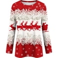 thumbnail image 4 of Titcea Christmas Tops for Women Long Sleeve Crewneck Fashion Xmas Print Cute Pullover Loose Comfy Lightweight Casual Tops, 4 of 6