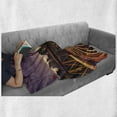 thumbnail image 6 of City Soft Flannel Fleece Blanket, Brooklyn Bridge at Night Car Traffic in New York United States Transport, Cozy Plush for Indoor and Outdoor Use, 70" x 90", Lilac Dark Orange Yellow, by Ambesonne, 6 of 6
