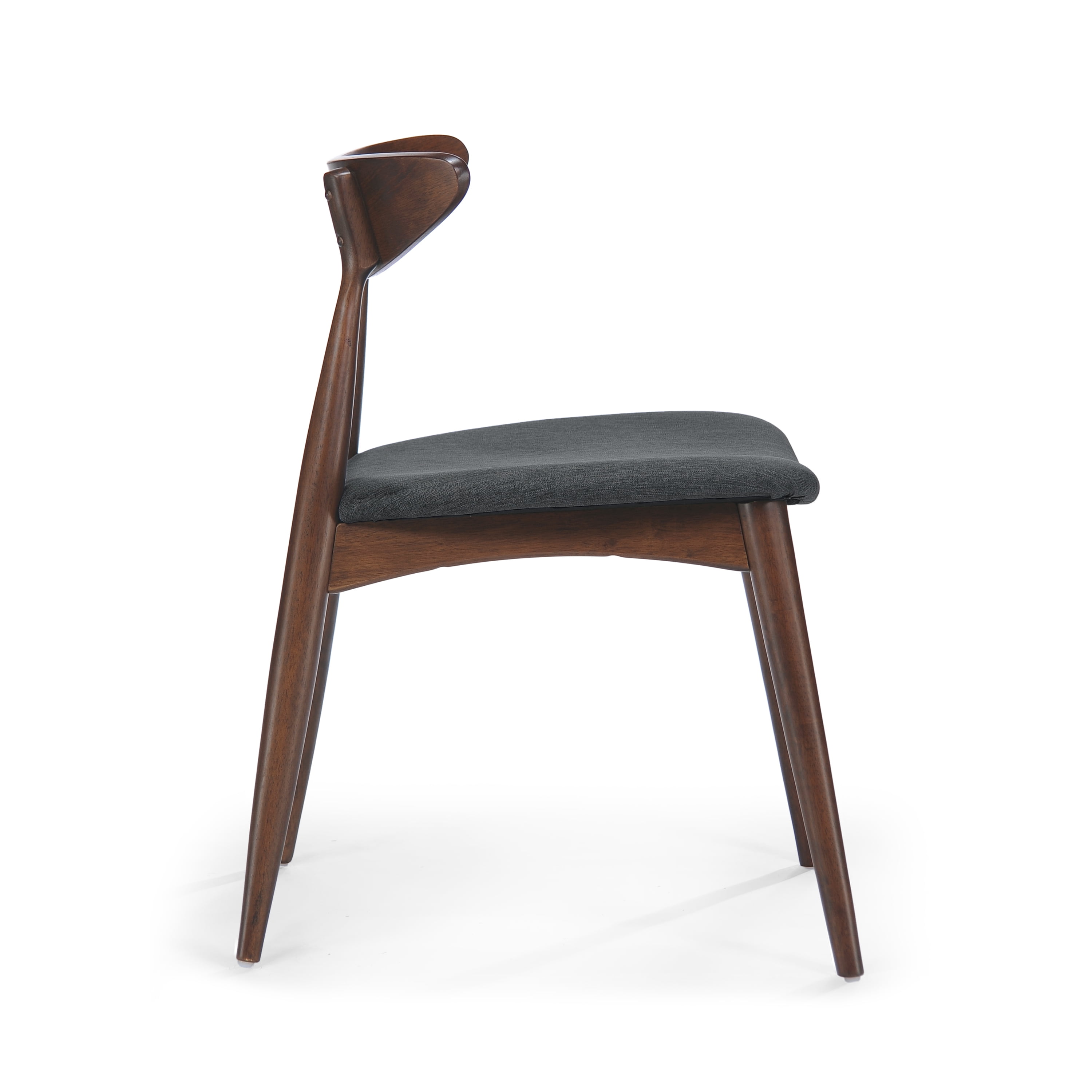 Noble House Branson Indoor Dining Chairs (Set of 2), Charcoal, Walnut