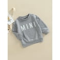 thumbnail image 3 of Qmyliery Kids Pullover, Letter Print Crew Neck Long Sleeve Casual Tops Autumn Outfit, Gray, 6 Months-5 Years, 3 of 8