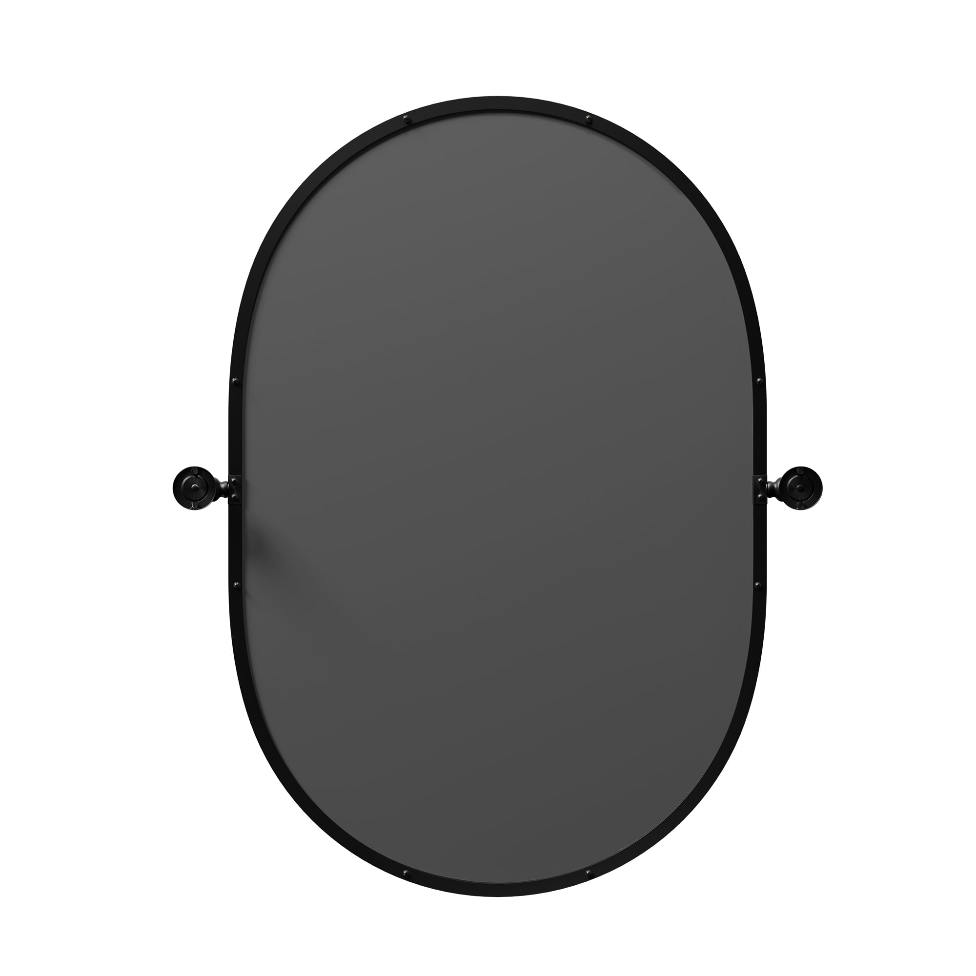 13"x9" Modern Oval Iron Frame Wall Mirror Wall Mounted Mirror,Black