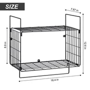 2 Tier Metal Wire Wall Mounted Bathroom Towel Rack with Shelf