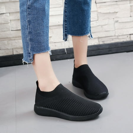 

HGWXX7 Stylish Shoes Women Outdoor Mesh Shoes Casual Slip On Comfortable Soles Running Sports Shoes