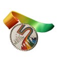 thumbnail image 4 of Gonyscag Medalla De Ganador Aleación De Zinc Textura Exquisita Cinta Colorida Medalla De Participación Resistente para Campamento Deportivo De Verano(Plata), 4 of 14
