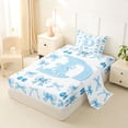 thumbnail image 2 of Castle Fairy Blue Cherry Bow Letter D Twin Sheet Sets 3pcs for Girls,Kawaii Fruit Initial Bedding, 2 of 6