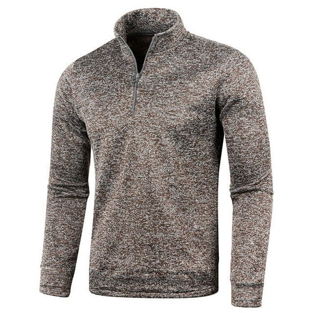 Qtocio Men's Pullover Sweaters,Quarter Zip Pullover Shirt Stand Collar Mock Neck Warm Base Layer Top