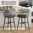 thumbnail image 7 of MEISSALIVVE Set of 6 Rattan Swivel Bar Stools, 30" Counter Height with Woven Rope Back, Cushioned Patio Bar Chairs for Kitchen, Garden, Gray, 7 of 7