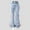 Blue, variant on Stylish Distressed Denim Pants For Teen Girls Featuring Bow And Flared Leg Design Tween Kids Summer Soft Comfy Cute Teen Basic Pants