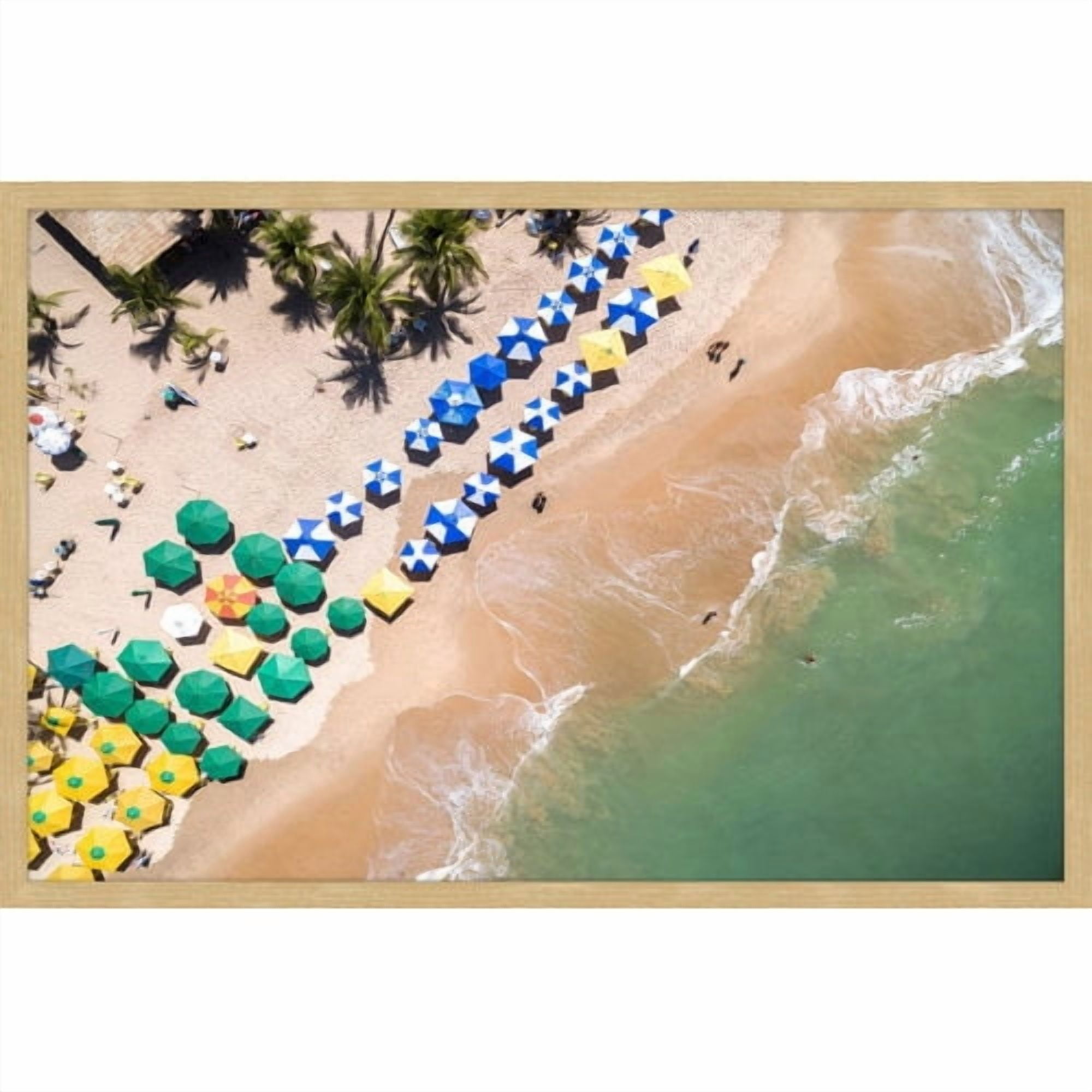 Marmont Hill - "Beach Umbrellas" Painting Print on Wrapped Canvas