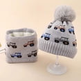 thumbnail image 4 of REDARER Kids Winter Scarf & Lined Hat Set, Knitted Neck Warmer with Car Pattern for Boys Girls,2-6 Years, 4 of 5