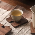 thumbnail image 2 of Estera de taza de té de madera maciza con forma de tronco, estera de taza de madera de nogal negro, estera de aislamiento para ceremonia del té, portavasos de madera, estera de té, bandeja de té de, 2 of 5