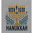 thumbnail image 2 of Hanukkah Menorah Adult Heather Gray Crew Neck Short Sleeve Tee-Medium, 2 of 2