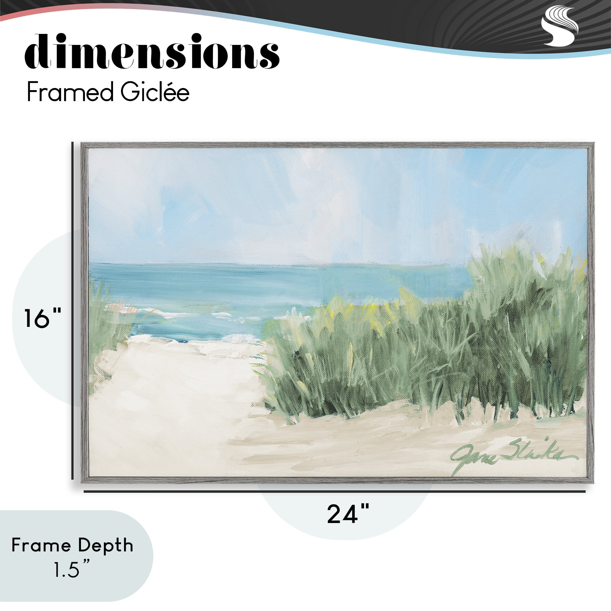 Stupell Industries Soothing Beach Day Gray Framed Giclee Art, design by Jane Slivka