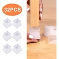 thumbnail image 1 of Puntas de silicona cuadradas para patas de silla, 32 piezas, ajuste de 1,4", protector de piso contra rayones y ruido, ideal para mesas y sillas, 1 of 5
