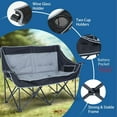 thumbnail image 4 of Lilypelle Oversized Heated Double Camping Chair, Folding 2 Person Camping Chair Loveseat, Fully Padded Duo Chair Camping Couch, Fold Up Double Camp Chair, Lawn Chairs, Camping Bench w/ Carrying Bag, 4 of 6