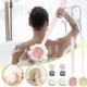 thumbnail image 1 of Juego de cepillos de baño 4 en 1 de doble cara con mango largo - Cepillo portátil para ducha para ensaboar, frotar, masajear y limpiar - Incluye 4 cabezas de cepillo intercambiables, 1 of 6